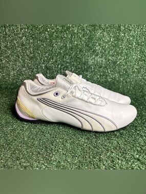 Puma Speed Cat Women’s Size 7 White Leather Lace Up Shoes